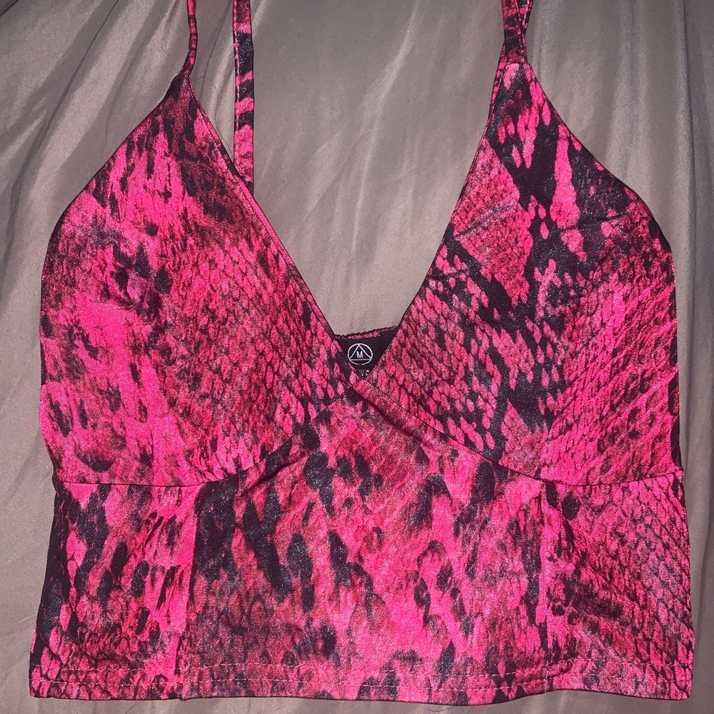 misguided snakeskin crop top